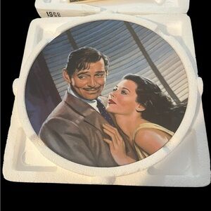 Vintage Decorative Plate with Classic Movie Scene